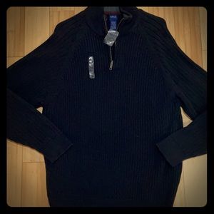 BNWT - Pure Cotton Ribbed 3/4 Zip Sweater